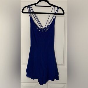Elegant Blue Lace Romper